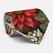 Kerstmis Holly Bloemen Stropdas (Opgerold)