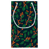 Kerstmis Holly Botanische groen aangepaste vakanti Klein Cadeauzakje (Achterkant)