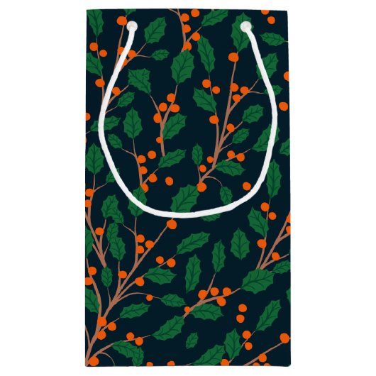 Kerstmis Holly Botanische groen aangepaste vakanti Klein Cadeauzakje (Achterkant)