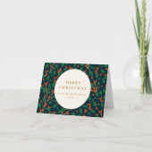Kerstmis Holly Botanische Groen Custom Blank Feestdagen Kaart (Voorkant)