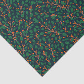 Kerstmis Holly Botanische groen Marine Tissuepapier (Detail)