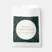 Kerstmis Holly Botanische groen op maat van Bedankzakje (Voorkant)