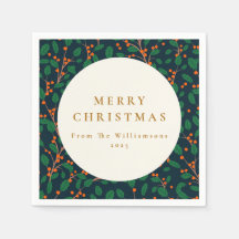 Kerstmis Holly Botanische groen op maat van