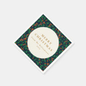 Kerstmis Holly Botanische groen op maat van Servet (Hoek)