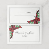 Kerstmis Holly Bow-visitekaartje Plaatskaartje (Buitenkant ongevouwen)