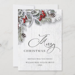 Kerstmis Holly Corporate Greeting Feestdagenkaart