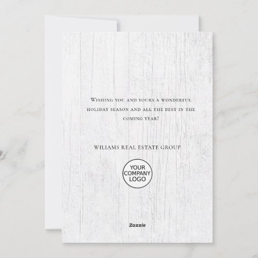 Kerstmis Holly Corporate Greeting Feestdagenkaart (Achterkant)