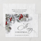 Kerstmis Holly Corporate Greeting Feestdagenkaart (Voorkant / Achterkant)