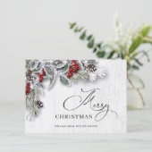 Kerstmis Holly Corporate Greeting Feestdagenkaart (Staand voorkant)