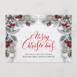 Kerstmis Holly Corporate Holiday Greeting Card Feestdagenkaart