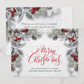 Kerstmis Holly Corporate Holiday Greeting Card Feestdagenkaart (Voorkant / Achterkant)