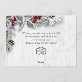 Kerstmis Holly Corporate Holiday Greeting Card Feestdagenkaart (Achterkant)