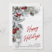 Kerstmis Holly Corporate Holiday Greeting Card Feestdagenkaart (Voorkant)