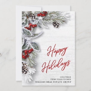 Kerstmis Holly Corporate Holiday Greeting Card Feestdagenkaart