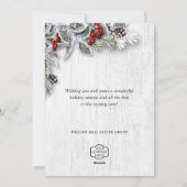 Kerstmis Holly Corporate Holiday Greeting Card Feestdagenkaart (Achterkant)