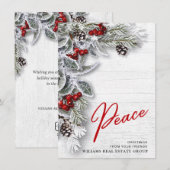 Kerstmis Holly Corporate Holiday Greeting Card Feestdagenkaart (Voorkant / Achterkant)