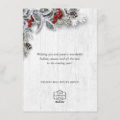Kerstmis Holly Corporate Holiday Greeting Card Feestdagenkaart (Achterkant)