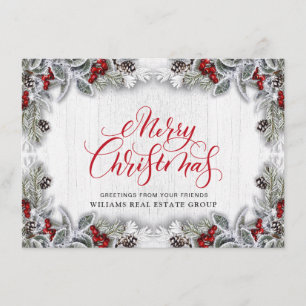 Kerstmis Holly Corporate Holiday Greeting Card Feestdagenkaart
