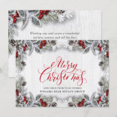 Kerstmis Holly Corporate Holiday Greeting Card Feestdagenkaart (Voorkant / Achterkant)