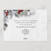 Kerstmis Holly Corporate Holiday Greeting Card Feestdagenkaart (Achterkant)