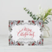 Kerstmis Holly Corporate Holiday Greeting Card Feestdagenkaart (Staand voorkant)