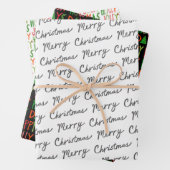 Kerstmis Holly Days Jolly Xmas Holiday Inpakpapier Vel (In situ)