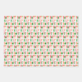 Kerstmis Holly Days Jolly Xmas Holiday Inpakpapier Vel (Voorkant)