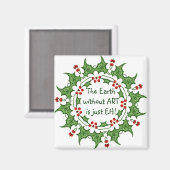 Kerstmis Holly De Aarde zonder ART is maar EH. Magneet (Voorkant / Achterkant)