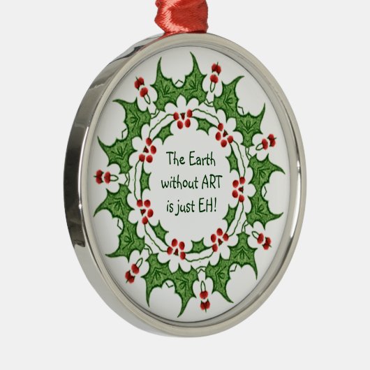 Kerstmis Holly De Aarde zonder ART is maar EH. Metalen Ornament (Rechts)
