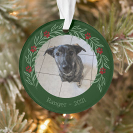 Kerstmis Holly Elegant Pet Photo Ornament