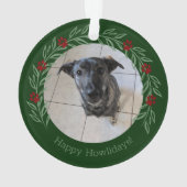 Kerstmis Holly Elegant Pet Photo Ornament (achterkant)