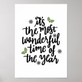 Kerstmis Holly - feestversieringen Poster (Voorkant)