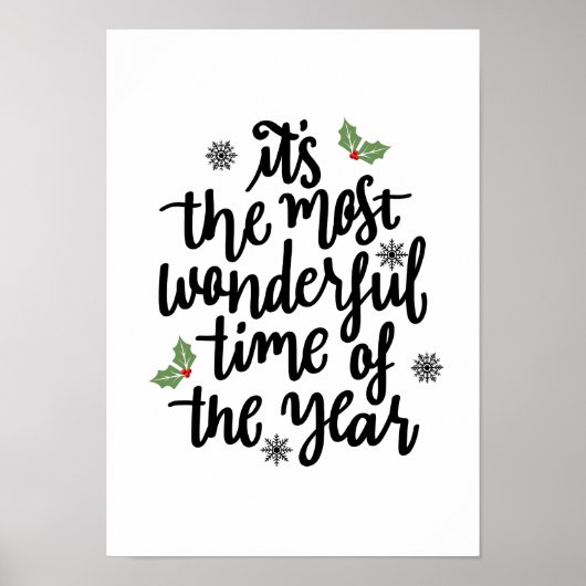 Kerstmis Holly - feestversieringen Poster (Voorkant)