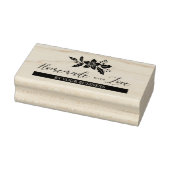 Kerstmis Holly Flowers Homemade with Love Quote Rubberstempel (Stempel)