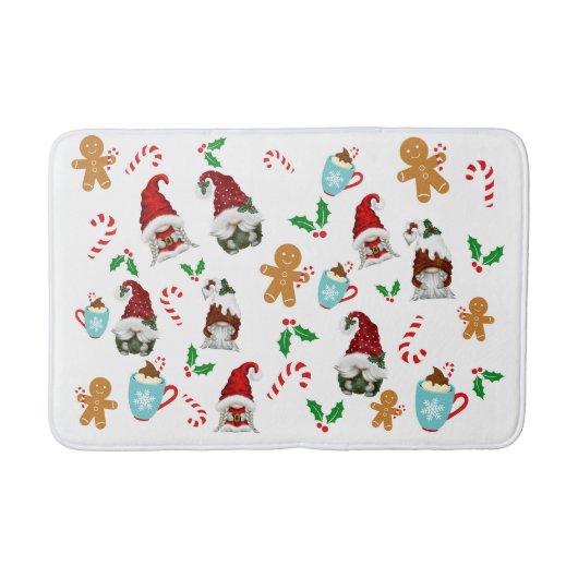Kerstmis Holly Gnome Badmat (Voorkant)