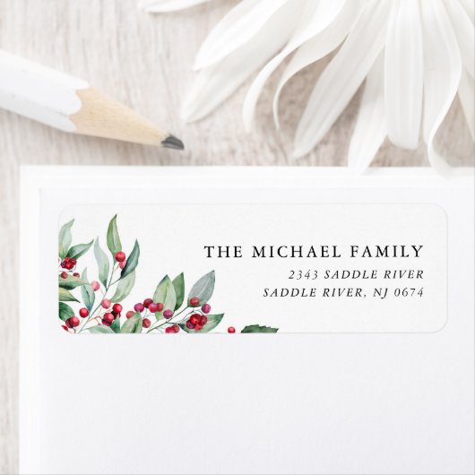 Kerstmis Holly groen Etiket (Insitu)