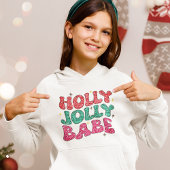 Kerstmis Holly Jolly Babe Modern Glitter Script