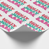 Kerstmis Holly Jolly Babe Modern Glitter Script Cadeaupapier (Hoek)