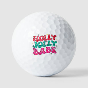 Kerstmis Holly Jolly Babe Modern Glitter Script Golfballen