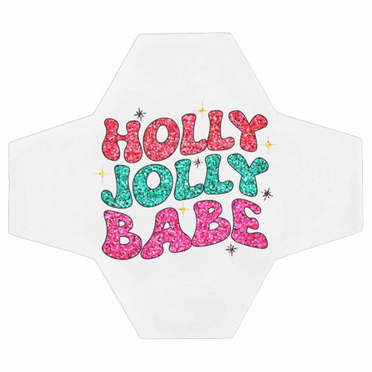 Kerstmis Holly Jolly Babe Modern Glitter Script Voetbal (Enkel)