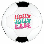 Kerstmis Holly Jolly Babe Modern Glitter Script Voetbal (Voorkant)