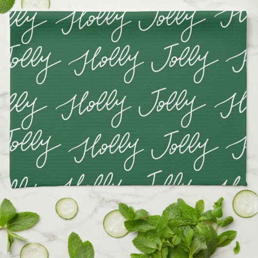 Kerstmis Holly Jolly thee Theedoek (Gevouwen)