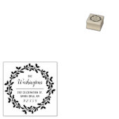 Kerstmis Holly krans Familienaam Retouradres Rubberstempel (Gestempeld)