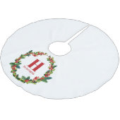 Kerstmis Holly krans gepersonaliseerd monogram Kerstboom Rok (Gekanteld)