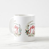 Kerstmis Holly krans Joy Typografie Koffiemok (Voorkant links)