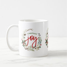 Kerstmis Holly krans Joy Typografie Koffiemok