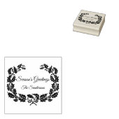 Kerstmis Holly krans seizoen groeten Custom Rubberstempel (Gestempeld)