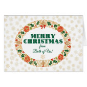 Kerstmis Holly krans van Beide van ons Sneeuwvlokk (Voorkant Horizontaal)