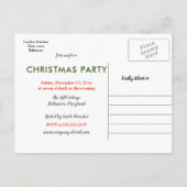 Kerstmis | Holly Leaved Red Berry Holiday Partij Aankondigingskaart (Achterkant)