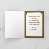 Kerstmis Holly Meisje Feestdagen Kaart (Binnen)